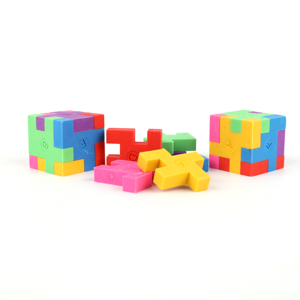 Stationery Custom Children Gift Toy Mini 3D Creative DIY Puzzle Cube Eraser With Logo