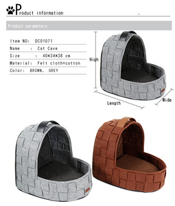 <span class=keywords><strong>De</strong></span> fieltro gato cama cómoda casa <span class=keywords><strong>cueva</strong></span> mascota suave portador - Product Image 4