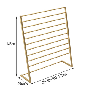 Expositor de Chão para Lenços em Tecido de Ferro para Lojas, Suporte de Exibição de Lenços Dourado Reforçado para Atacado - Product Image 6