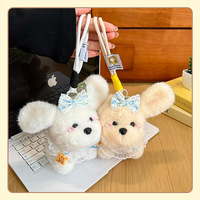 Stock d'usine, vente en gros personnalisée : Adorable poupée en peluche chien diamant, porte-clés de dessin animé pour animaux de compagnie, ornement suspendu pour cadeaux de couple