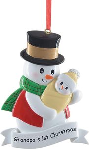 Première décoration de Noël du grand-père 2027 |   Grand-père personnalisé avec bébé - Product Image 2