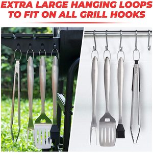 Stainless Steel <b>Bbq</b> Tools Set Spatula Fork Tongs For Outdoor Grill Cooking Durable Easily Cleaned - Product Image 5