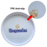 Plateau de service rond en plastique antidérapant avec impression de logo personnalisé Plaque de bar antidérapante Plateaux à bière PS pour la promotion
