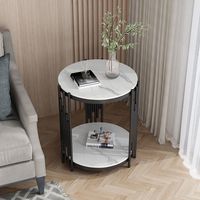 Table basse ronde noire de designers nordiques tendance pour salon, table d'appoint en céramique blanche, table basse à vendre