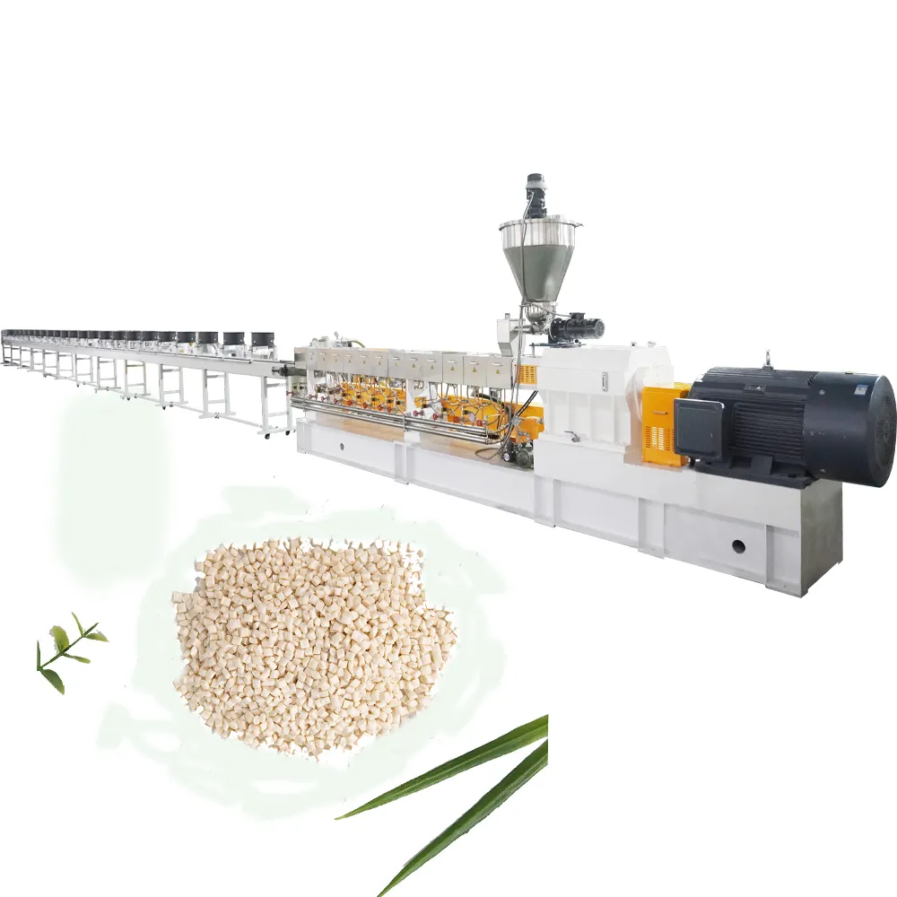 Machine de fabrication de granulés de plastique d'amidon de maïs biodégradable, extrudeuse à double vis
