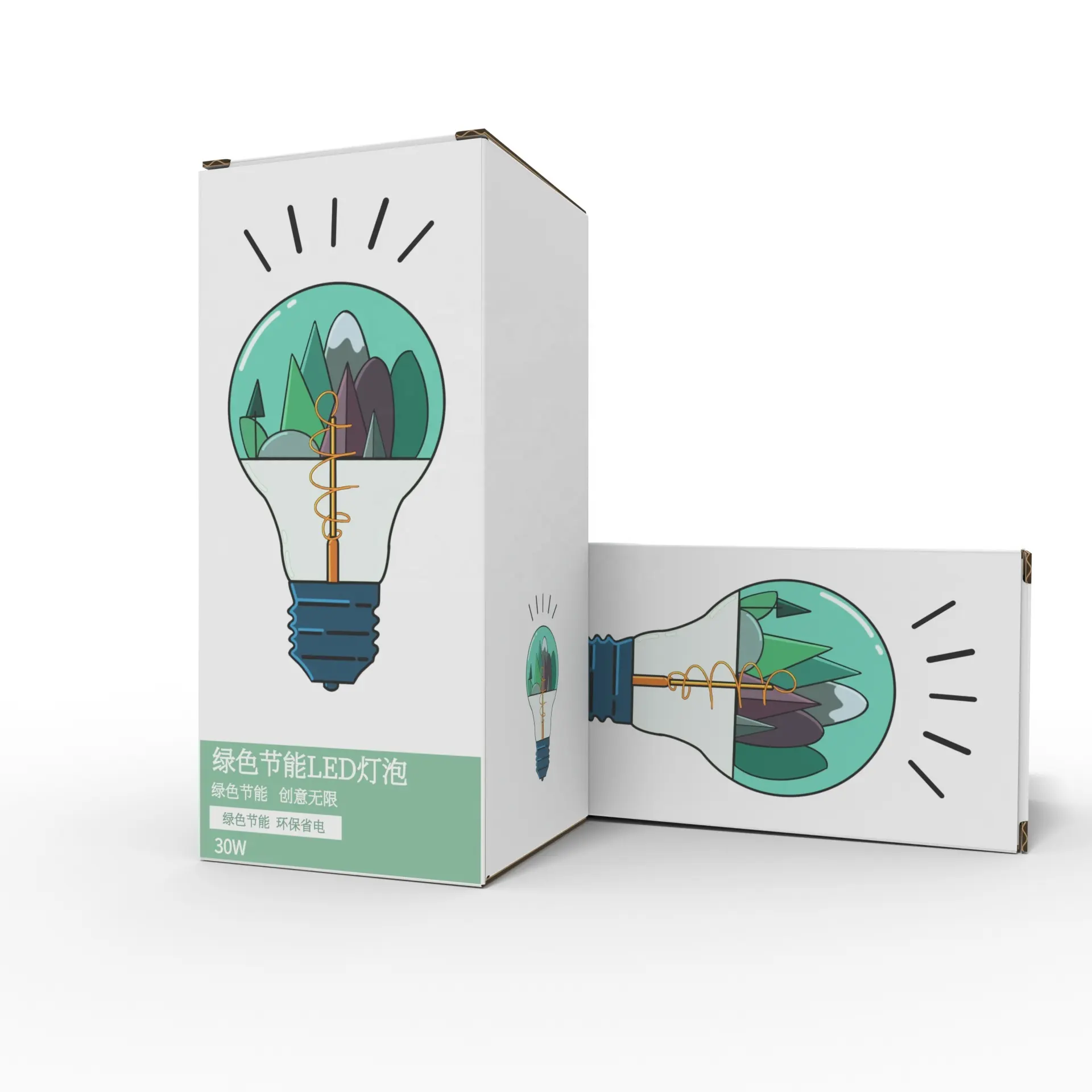 Caja de embalaje de bombilla LED blanca de cartón corrugado para electrónica