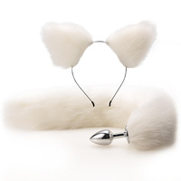 Jouet anal queue de renard colorée en fausse fourrure avec oreilles mignonnes et amusantes pour le jeu de rôle SM, pour femmes et hommes, plug anal queue de renard amusant