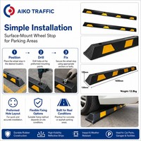 Aiko Butée de stationnement personnalisable pour l'exportation, 900 mm, en caoutchouc et plastique, pour parkings commerciaux et emplacements de véhicules marqués