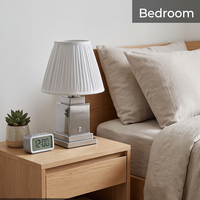 Lampe de bureau contemporaine électro-plaquée, base carrée en métal, abat-jour plissé, rechargeable par DC, lampe de table décorative pour hôtel, bureau