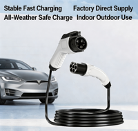 Nouvelle Boîte de Commande Portable Type1 Type2 GB/T 3.5KW 8A 10A 13A 16A IP54 pour Pistolet de Recharge, Chargeur de Voiture Électrique, Câble d'Alimentation en Cuivre, Prise EU