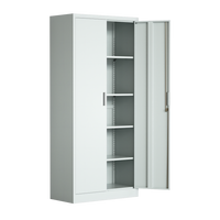 Armoire Métallique de Bureau Personnalisée avec 2 Portes, Classeur en Acier avec 4 Étagères Réglables