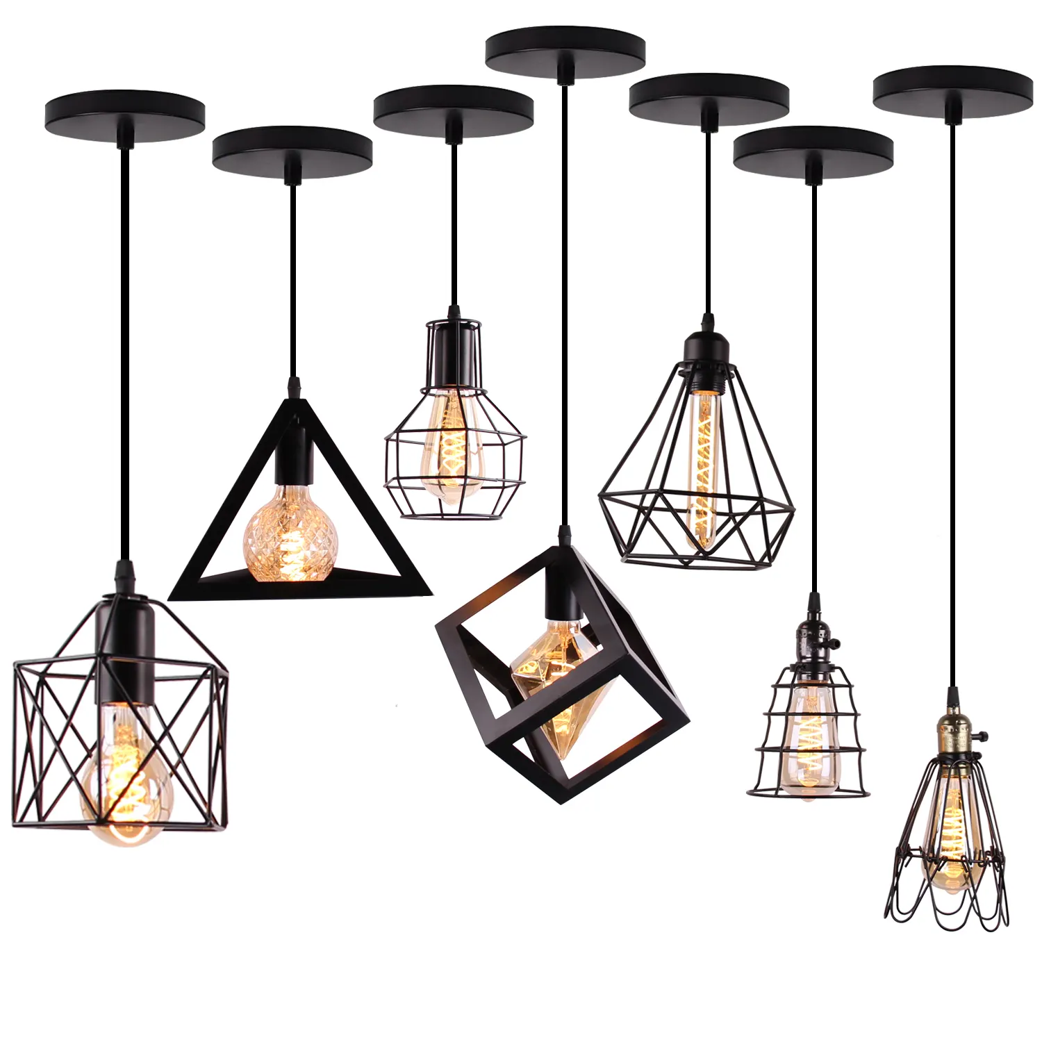 Metal Nordic Modern Pendant Lights E27 Base Indoor Ceiling Light Bestselling Retro Hanging Lamps Chandelier