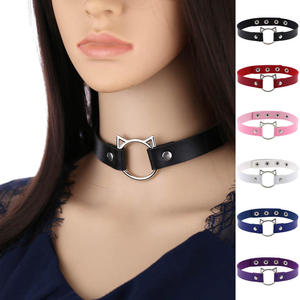Collier ras du cou gothique officiel <span class=keywords><strong>pour</strong></span> femme, réglable, en cuir PU noir, collier de <span class=keywords><strong>chat</strong></span> sexy en métal, <span class=keywords><strong>harnais</strong></span> punk BDSM <span class=keywords><strong>pour</strong></span> <span class=keywords><strong>adulte</strong></span> et jouets sexuels - Product Image 1
