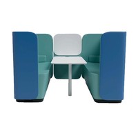 Ensemble de canapés de bureau modernes en cuir en gros - Mobilier commercial durable avec design de cabine à cloisonnement
