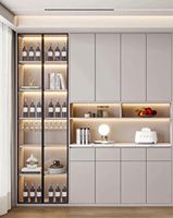Customized Modern Contemporary Wood Panel Wine & Liquor Cabinets-Durable Eco-Friendly Drinks Storage
