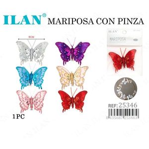 Ilan Mariposa Con Pinza 8Cm Multicolor Fermaglio per Capelli - Product Image 3