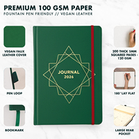 Carnet de notes A5 personnalisé à couverture rigide pour utilisation en cadeau Couverture en cuir 2026 Planificateur Coffrets cadeaux de Noël Cadeaux pour étudiants