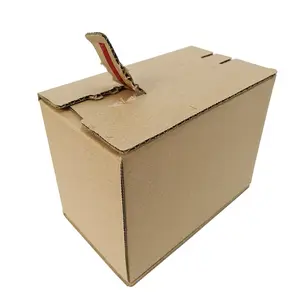 Custom design corrugated zipper shipping mailer carton packaging box with self-adhesive easy to sealing no tape needed