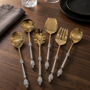 Ensemble de cuillères et fourchettes à salade en bois naturel pour saladiers, cuisine, table à manger, restaurant et usage domestique - Product Image 3