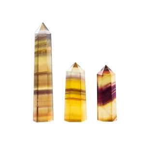 Tour de Fluorite Jaune Vif Naturelle, Pointe de Cristal Obélisque Polie, Pierre de Guérison pour Reiki, Chakra, Décoration d'Intérieur, Cadeau, Vente en Gros - Product Image 3