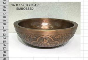 Lavabo de cobre tallado a mano de alta demanda para decoración de baño Fregaderos de lujo disponibles en exportación - Product Image 4