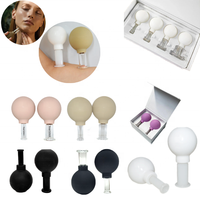 Set Alat Cupping Wajah 2 in 1 dari Kaca, Anti Selulit, Vakum, Mengurangi Garis Halus, Alat Hisap Wajah