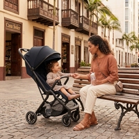 Poussette bébé Abon BSS106 pliable à une main, légère, autoportante, dossier inclinable réglable, roues EVA, cuir PU