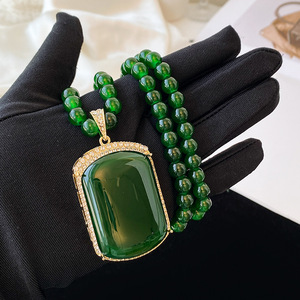 Kalung Liontin Zamrud Cina Baru, Rantai Sweater Panjang Berkualitas Tinggi, Liontin Gantung Sederhana Modis - Product Image 2