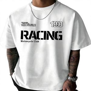 Ropa Urbana Retro de Punto con Letras de Carreras Vintage, Hombros Caídos, Diseño Personalizado con Logotipo OEM ODM para Hombre, Corte Regular, Orgánico - Product Image 1