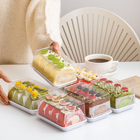 Boîte en plastique blanche pour présentation de gâteaux à base PET Boîtes à gâteaux en rouleaux suisses Conteneurs à emporter pour croissant individuel pour pain Dessert boulangerie
