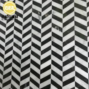 <span class=keywords><strong>Parquet</strong></span> et <span class=keywords><strong>carrelage</strong></span> mural en marbre noir et blanc mélangé <span class=keywords><strong>Chevron</strong></span> Zebra, épaisseur 10 mm, moderne, pour salle de bain et hôtel - Product Image 5