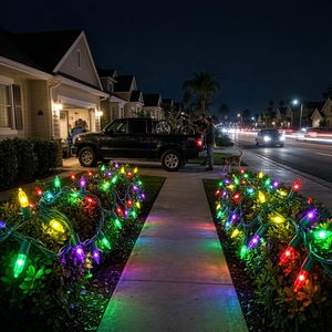 Guirlande lumineuse LED de Noël multicolore à grand angle de 5 mm, homologuée UL, de qualité commerciale, fil vert, 120 V, pour station-service - Product Image 3