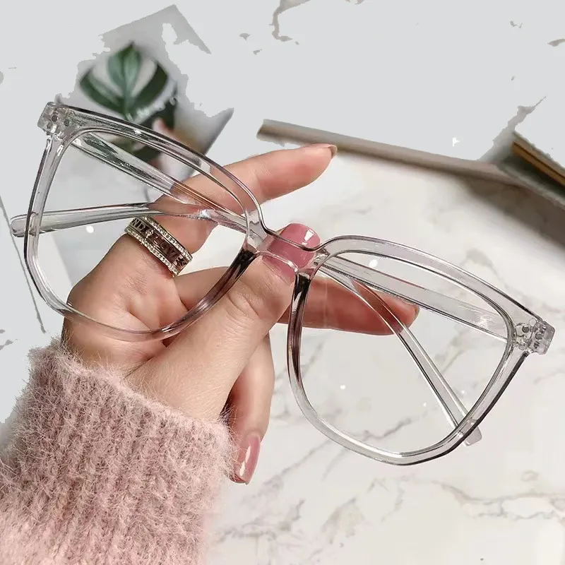 Retro Big Square Eyeglasses Frames Hot Sale Transparent Frame Blue Light Blocking Glasses