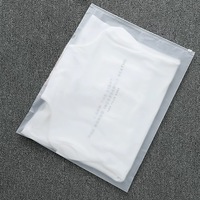 Sacs d'emballage pour vêtements en PE avec logo personnalisé, fermeture éclair coulissante, pour T-shirts et sous-vêtements, finition mate givrée