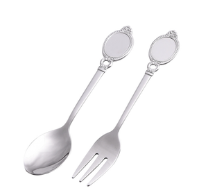 DFA0336 Cuchara y Tenedor de Acero Inoxidable Estilo Europeo con Diseño Creativo de Cuentas, Cuchara para Café, Tenedor para Postre, Cuchara para Comida, para el Hogar y Restaurantes - Product Image 1