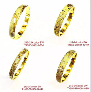 52392 Bán Buôn Đồ trang sức thời trang 24K mạ vàng thời trang <span class=keywords><strong>Bangle</strong></span>, mô hình Brass <span class=keywords><strong>Bangle</strong></span> Vòng đeo tay đồ trang sức cô dâu - Product Image 4