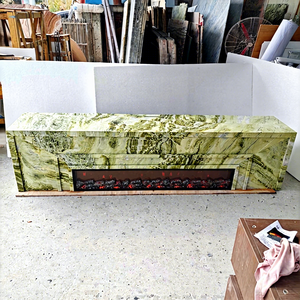 लक्जरी प्राकृतिक पत्थर हाथ से लहराया हुआ इतालवी लाइट कैलेंडर ग्रीन संगमरमर टीवी कैबिनेट की जगह - Product Image 1