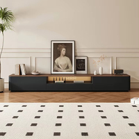 Meuble TV moderne en bois massif de densité moyenne de style européen avec rangement pour salon et appartement - Conception écologique à poser au sol
