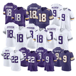 Nuova Stagione Minnesota City 9 all'Ingrosso # J.J. McCarthy 18 # Justin Jefferson 22 #   Maglie da Football Americano Smith di Alta Qualità con Cuciture - Product Image 1