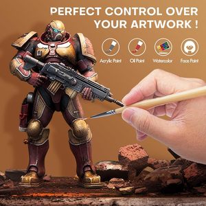 Miniature Paint <strong>Brushes</strong> 10pcs Detail Paint <strong>Brushes</strong> Flat Angle Filbert Detail <strong>Brush</strong> Set for Acrylic, Watercolor, Miniature <strong>Models</strong> - Product Image 4