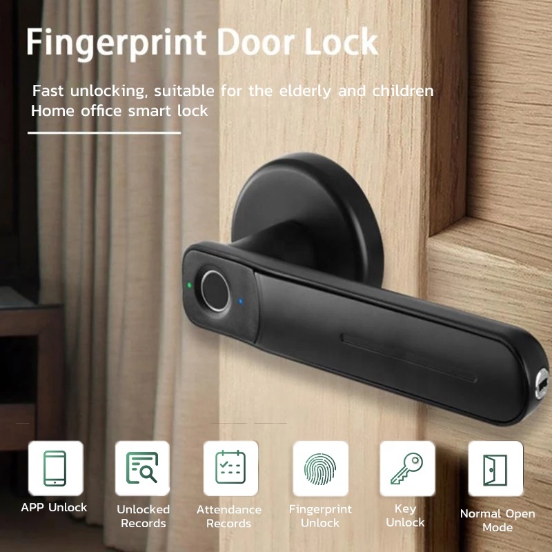 Kadonio Automatic Security Biometric Fingerprint Handle Interior Intelligent Lock Keyless Smart Door Lock · image 2