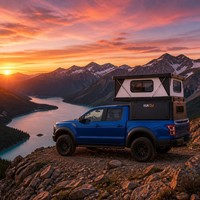 Camper de camionnette pliable à coque rigide Huntoo personnalisé avec système solaire prêt à l'emploi pour les voyages hors réseau