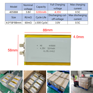 Batterie Lipo 405888 4.35V 3200mAh, cellule au lithium polymère, fournisseur d'origine, cellules de batterie pour ordinateur portable OEM pour Dell K5XWW - Product Image 2