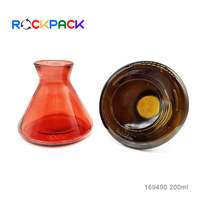 Diffuseur de parfum en verre sans flamme de 200 ml, forme conique, coloré, avec bâtonnets, emballage pour aromathérapie