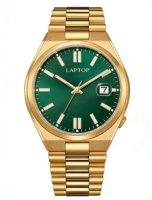 Montre à quartz pour homme 41,5 mm avec verre saphir, acier inoxydable, affichage de la date, aiguilles lumineuses, 5 ATM, montre de style professionnel