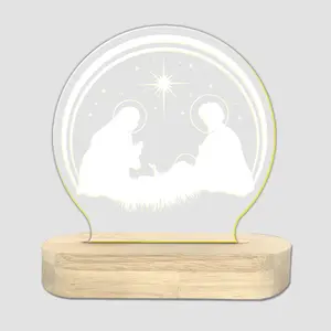 Acrílico Transparente Note Board Mensagem Tabletop Led Mini Night Light Home Memo Desktop Decoração de Navidad