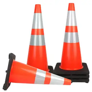 Cône de sécurité 900mm Offre Spéciale cône de route jaune régulier cônes de sécurité routière en caoutchouc