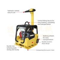 Compacteur professionnel à plaques 30KN Compacteur à vibrations pour moteur essence/diesel 5.5/7 HP avec roues