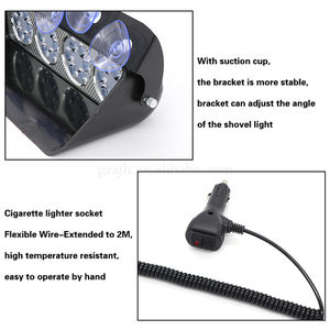 Luz de advertencia estroboscópica <span class=keywords><strong>para</strong></span> coche, Faro de emergencia con 24 <span class=keywords><strong>Led</strong></span> <span class=keywords><strong>para</strong></span> tablero de automóvil, lámpara intermitente con ventosa en <span class=keywords><strong>parabrisas</strong></span> DC12V, gran oferta - Product Image 4