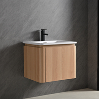 Meuble-lavabo mural moderne avec vasque en céramique, miroir non inclus, résistant à l'eau, pour usage hôtelier